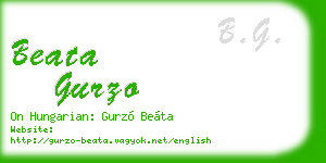 beata gurzo business card