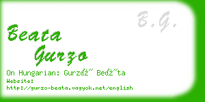 beata gurzo business card